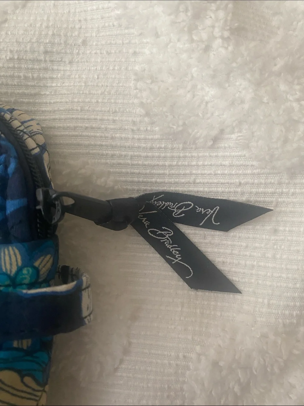 Vera Bradley Navy Teal Floral Quilted Pouch